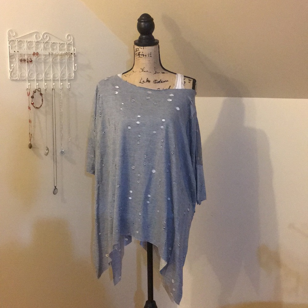 Distressed Light Grey Top